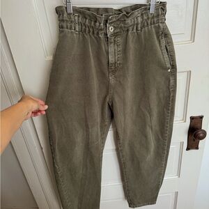 Olive Green High-Waisted Zara Pants